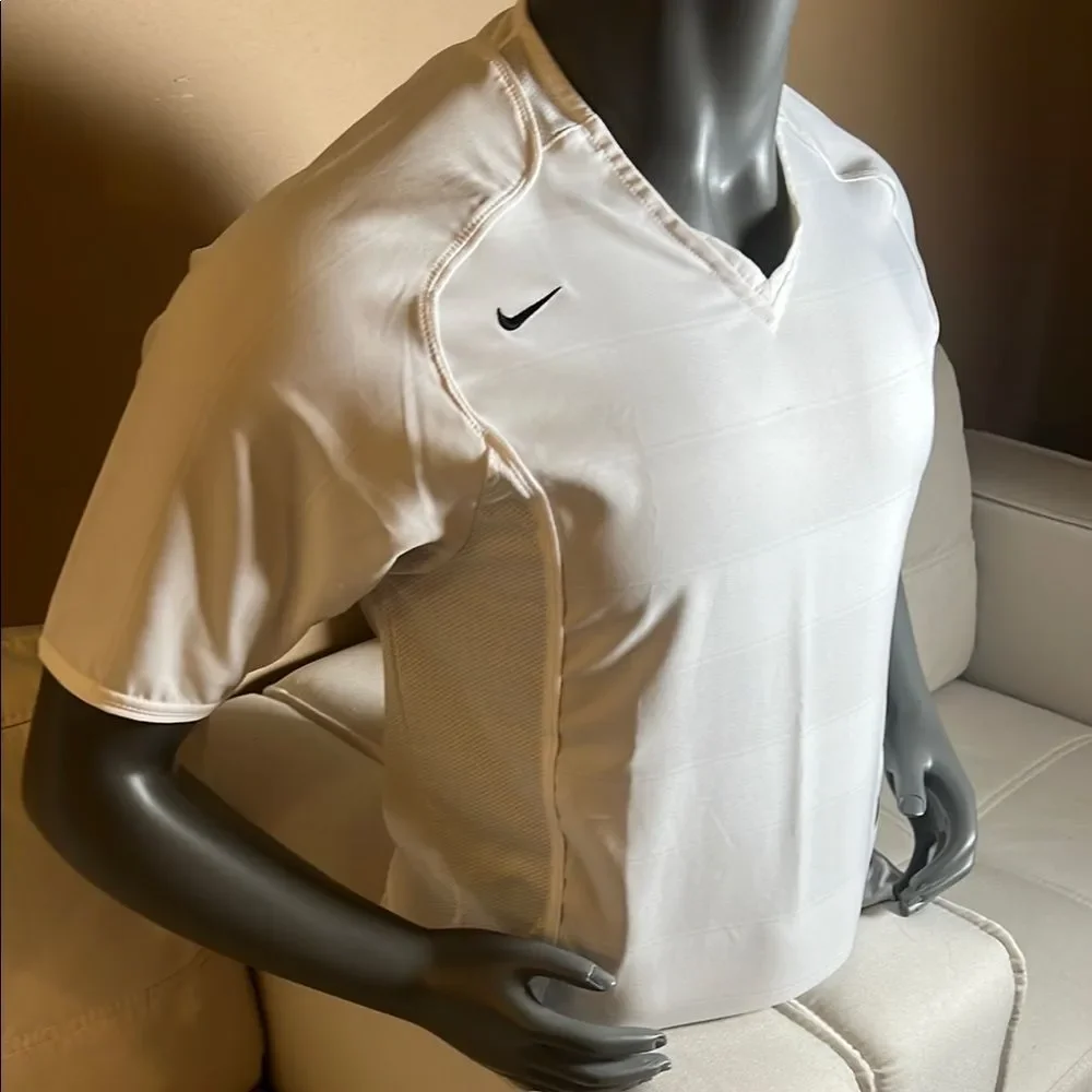 Nike Men’s White Performance V-Neck Jersey Shirt Size Small